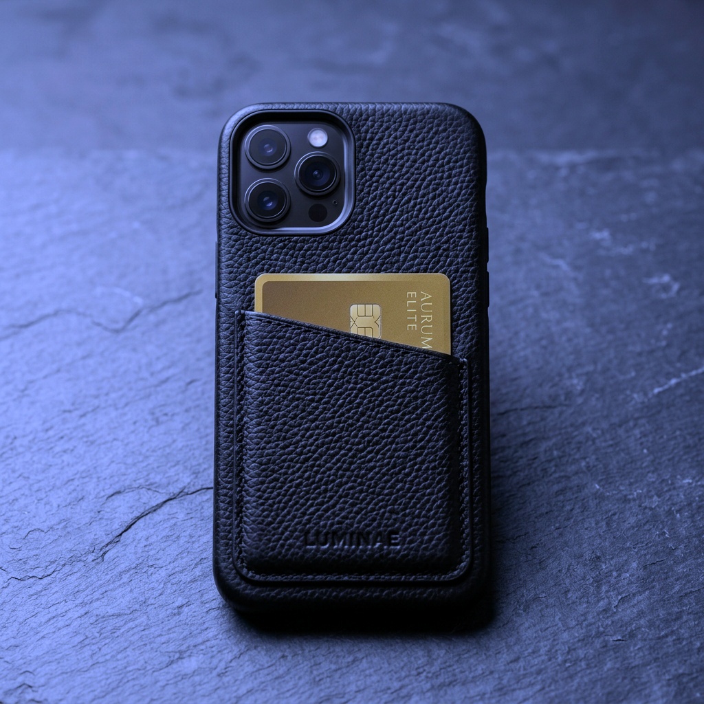 Funda Cuero Azul Medianoche con Tarjetero